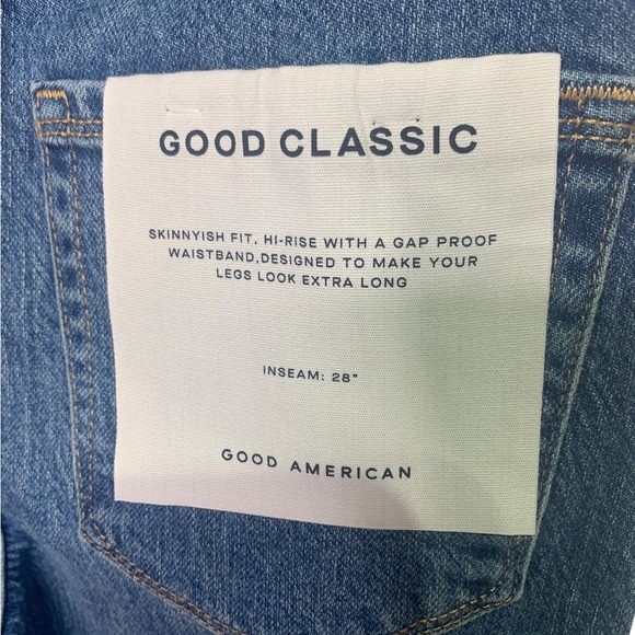 Good American Good Classic Raw Hem Jeans size 24 NWT - Picture 6 of 7